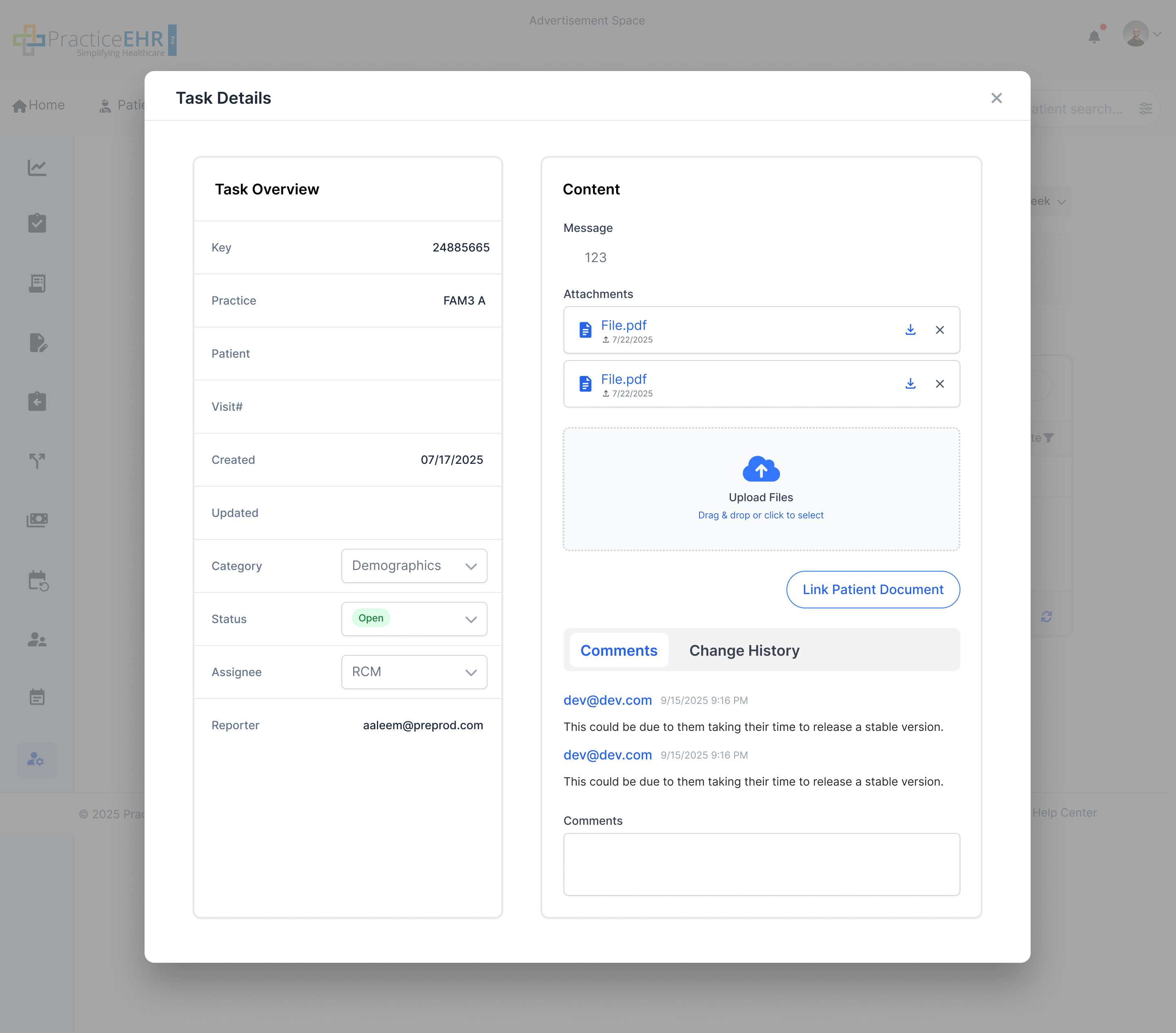 RCM Manager Task Detail